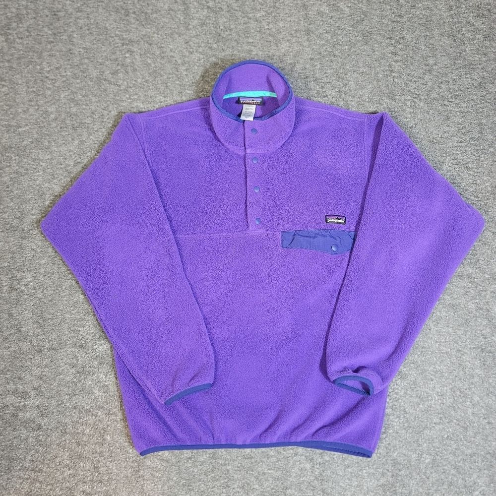 Patagonia Synchilla Snap-T Fleece Golf Haking Casual Pullover Purple Men Small.